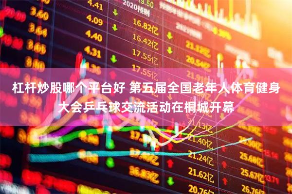 杠杆炒股哪个平台好 第五届全国老年人体育健身大会乒乓球交流活动在桐城开幕